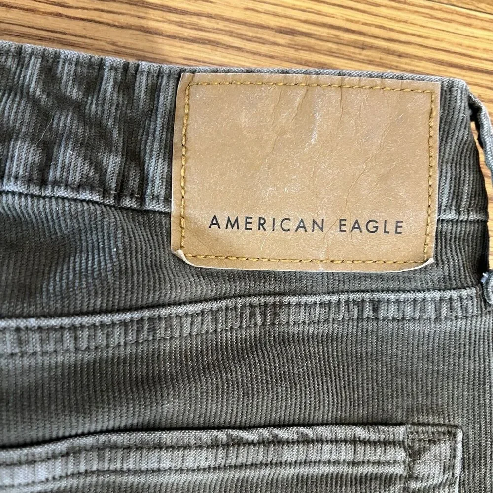 Mens American Eagle Flex Slim Lived-in Corduroy‎ Pants - Grey - 32 X 34